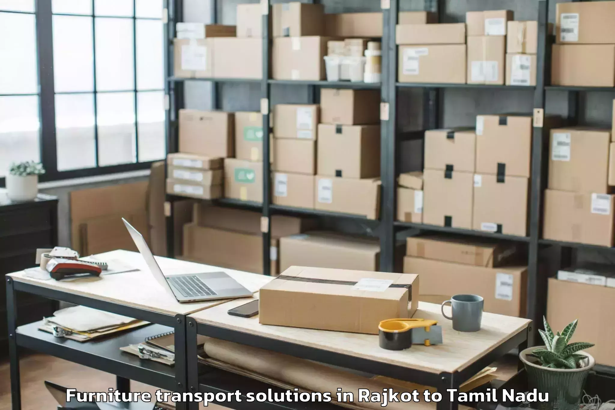 Quality Rajkot to Arumuganeri Furniture Transport Solutions